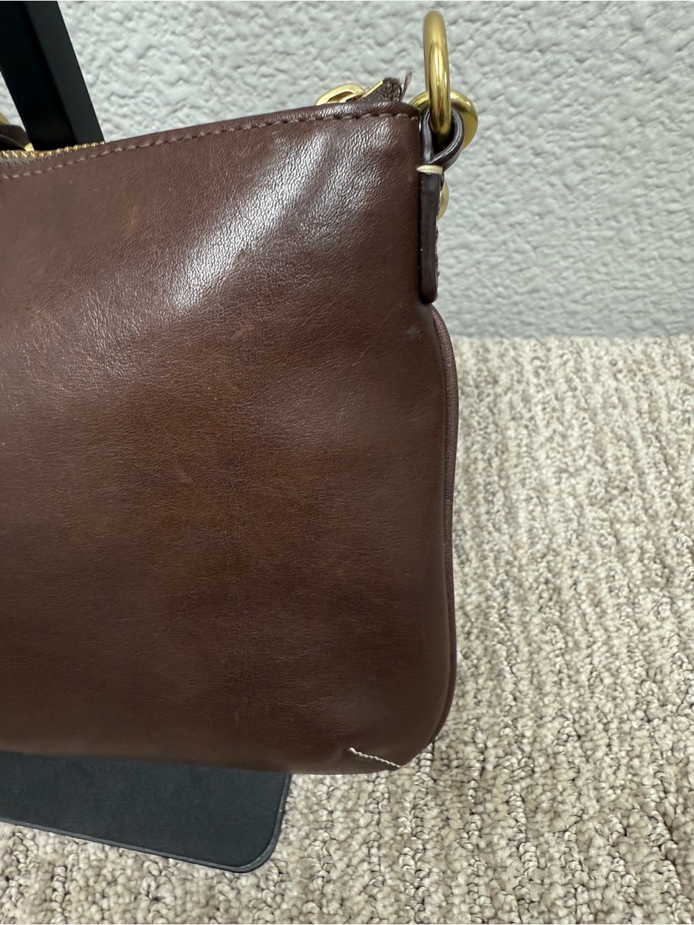 Rare Vintage Y2K Coach Bridget Legacy Brown Leather Turnlock Shoulder Bag F13756 - Picture 13 of 16